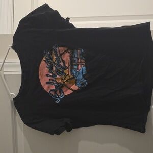 Black Graphic T-Shirt with California Dreams Design